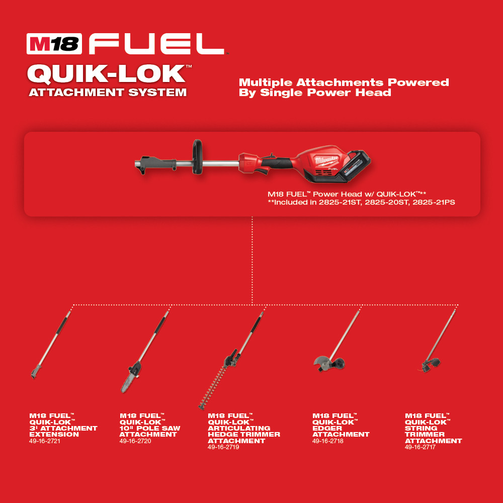 Milwaukee M18 FUEL 10 Inch Pole Saw Kit with QUIK-LOK Attachment Capability from Columbia Safety